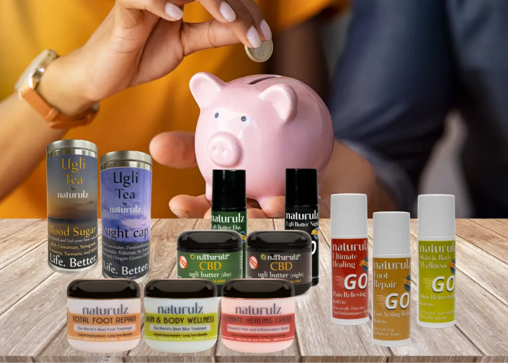 Naturulz products and piggy bank saving